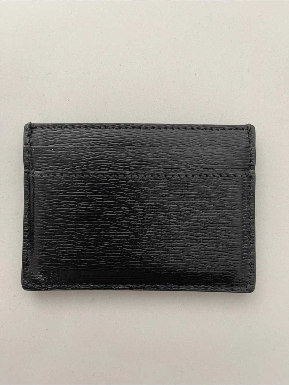 Gucci Black Leather Card Holder with Red & White Snake Motif